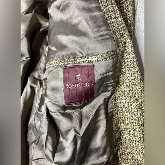 Vintage Nordstrom Men's Silk Wool Light Brown Tweed Blazer 43L - Picture 10 of 11